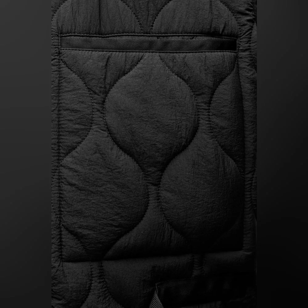 Zara Women's Black Quilted water repellent Jacket fall coat - Picture 7 of 8